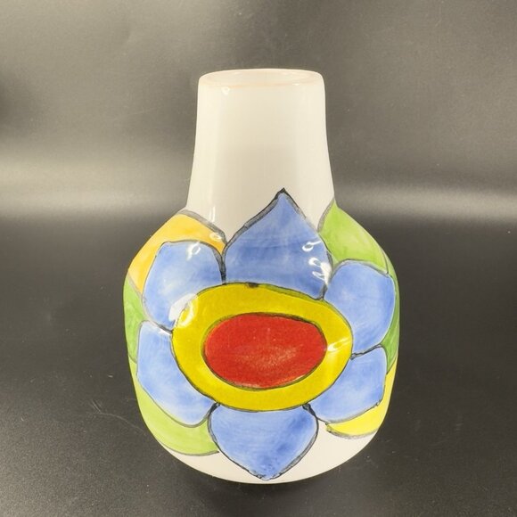 Vintage Venetian Studio Art Pottery Vase Vessel Hand Painted Italian Pottery VTG - Picture 8 of 12